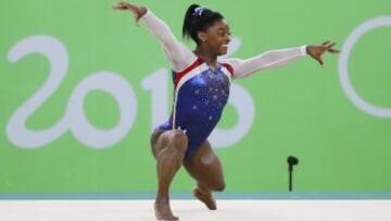 Simone Biles, compitiendo en los Juegos Ol¨ªmpicos de R¨ªo 2016.
