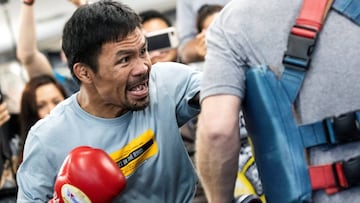 Manny Pacquiao durante un entrenamiento en Los Ángeles.