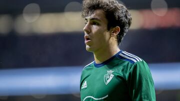 Manu Sánchez, en el Atlético-Osasuna de la primera vuelta de la Liga