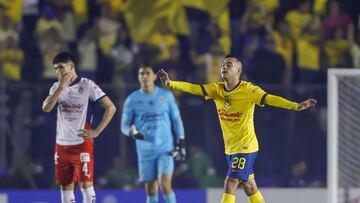Erick Sanchez of America during the round of 16 second leg match between America and Guadalajara as part of the CONCACAF Champions Cup 2025, at Ciudad de los Deportes Stadium on March 12, 2025 in Mexico City, Mexico.