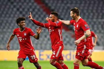 El Bayern celebra uno de los goles conseguidos ante el Atlético de Madrid.