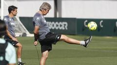 Pellegrini, en un entrenamiento. 