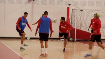 El temporal en México obliga al Atleti a entrenar en el gimnasio