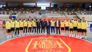Selección Española de fútbol sala, en el pabellón de Toledo.