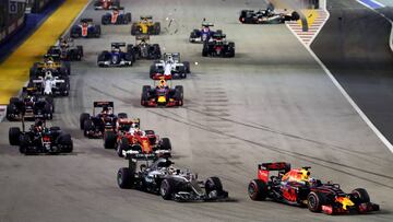 Salida del GP de Singapur de F1 en 2016.