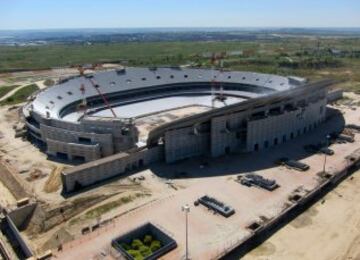 Vista aérea de las obras de La Peineta.