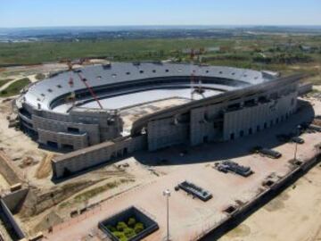 Vista aérea de las obras de La Peineta.