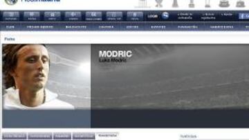 Twitter descubre un perfil de Modric en la web del Madrid