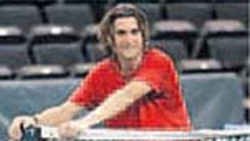 David Ferrer, sobre la pista.