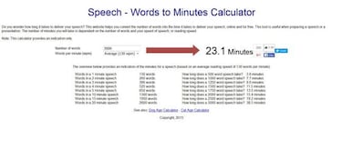Calcula la duración exacta de tu discurso en un instante