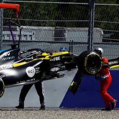 Accidente duro de Ricciardo en la pole virtual de Verstappen