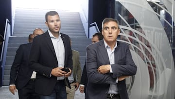 Manolo Salvador y David Navarro en su presentaci&oacute;n con el Levante.