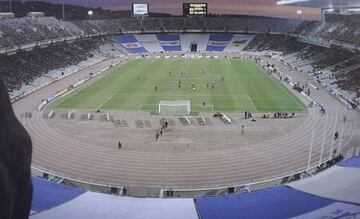 Las lonas que se situaban en los Goles del Estadi Olímpic de Montjuïc.