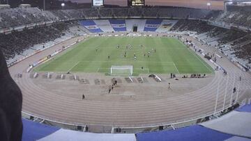 Las lonas que se situaban en los Goles del Estadi Olímpic de Montjuïc.