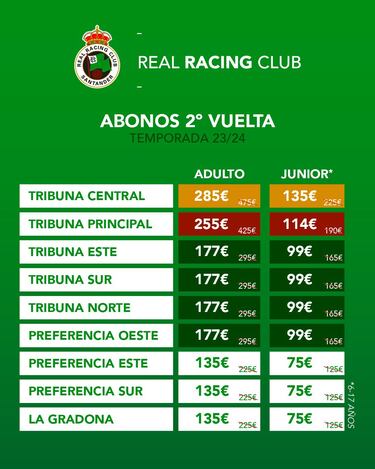 El Racing, a por los 13.000 socios con rebajas del 40%