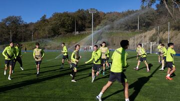 Último entrenamiento de la Real Sociedad antes de medirse con el Ajax.