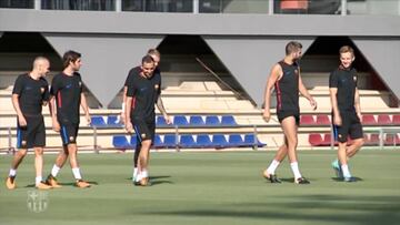 Último entrenamiento del Barça antes del Joan Gamper