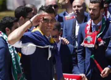 Cristiano Ronaldo en la recepción del presidente de Portugal.