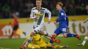 Oscar Wendt celebra el gol definitivo.