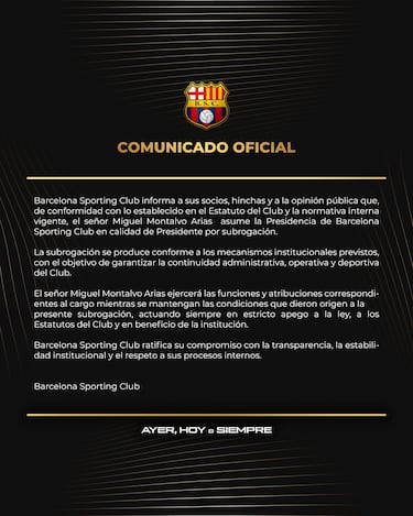 Escándalo en Ecuador: detenido el presidente del Barcelona 