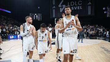 Real Madrid after the Turkish Airlines EuroLeague Regular Season Round 13 match between LDLC Asvel Villeurbanne and Real Madrid at LDLC Arena on December 03, 2024 in Lyon, France.