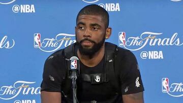 Kyrie Irving durante la rueda de prensa.