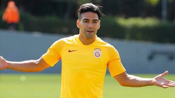 Falcao García durante un entrenamiento con Galatasaray.