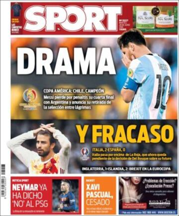 Portadas de la prensa mundial