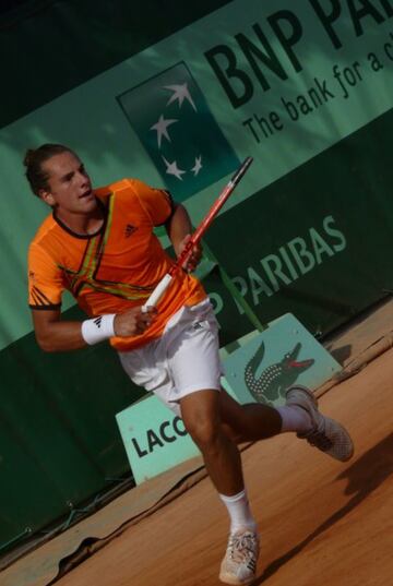 Matías Sborowitz jugando en Roland Garros junior.