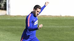 Koke en el entrenamiento. 