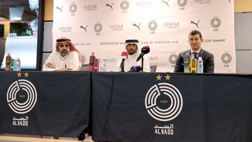 Javi Gracia, este miércoles en su presentación como nuevo técnico de Al-Sadd.