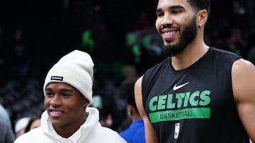 The future Real Madrid player was seen having a lovely time on holiday in Boston, where he watched a Celtics game.