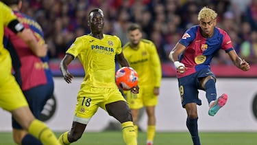 lamine Yamal, en el partido ante el Villarreal.