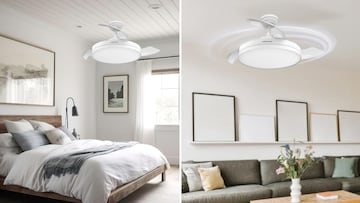 Ventilador de techo con luz led de la marca Mellerware en Amazon