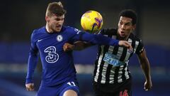 Werner, durante el partido contra el Newcastle.