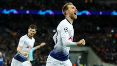 Eriksen celebra su gol en el &uacute;ltimo partido de la fase de grupos de la Champions.