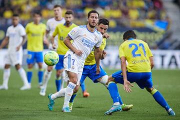 Hazard, durante el Cádiz-Real Madrid.