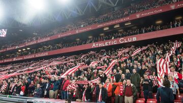 La hinchada del Athletic, en San Mamés