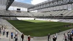 La Prensa durante una visita al estadio de Curitiba.