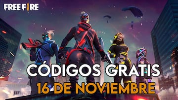 Free Fire códigos 16 de noviembre