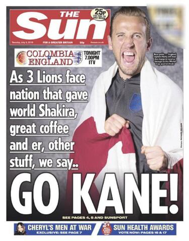 Un titular de la prensa inglesa ofende a James y a Colombia