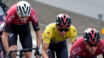 SAITAMA, JAPAN - OCTOBER 27: Jonathan Castroviejo of Spain and Team INEOS / Egan Bernal of Colombia and Team INEOS Yellow Leader Jersey / / Chris Froome of United Kingdom and Team INEOS / during the 7th Tour de France Saitama Criterium 2019 / 3,1km Team Time Trial / TTT / @LeTour / TDF / on October 27, 2019 in Saitama, Japan. (Photo by Christopher Jue/Getty Images)