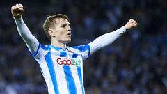 Mart&iacute;n Odegaard celebra un gol contra el Mirand&eacute;s en la Copa del Rey,