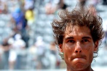 Rafa Nadal celebra la victoria ante Isner en el Masters 1.000 de Roma.