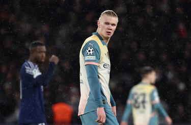 Erling Haaland sufrió la remontada del PSG. El City se queda ahora en el puesto 25ª de la clasificación.