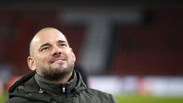 EINDHOVEN - Wesley Sneijder during the UEFA Champions League group B match between PSV Eindhoven and Arsenal FC at the Phillips stadium on December 12, 2023 in Eindhoven, Netherlands. ANP | Hollandse Hoogte | Bart Stoutjesdijk (Photo by ANP via Getty Images)