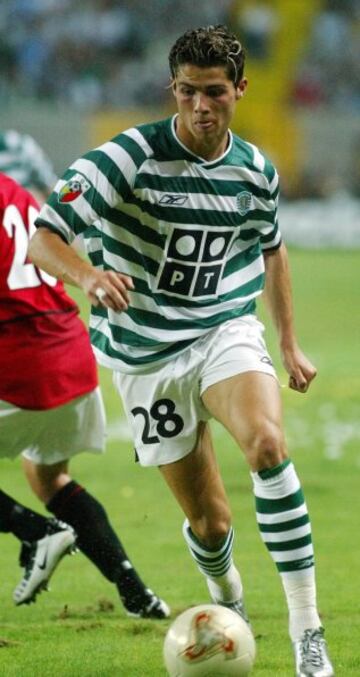 Cristiano Ronaldo con el Sporting en 2003.