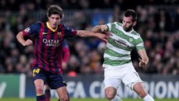 Sergi Roberto, en acci&oacute;n ante el Celtic.