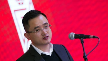 El presidente Jiang Lizhang, en un acto del Granada.