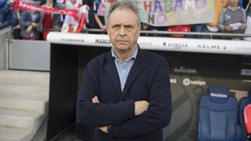 Joaquín Caparrós, antes del partido de Liga Santander entre Espanyol y Sevilla en el RCDE Stadium.